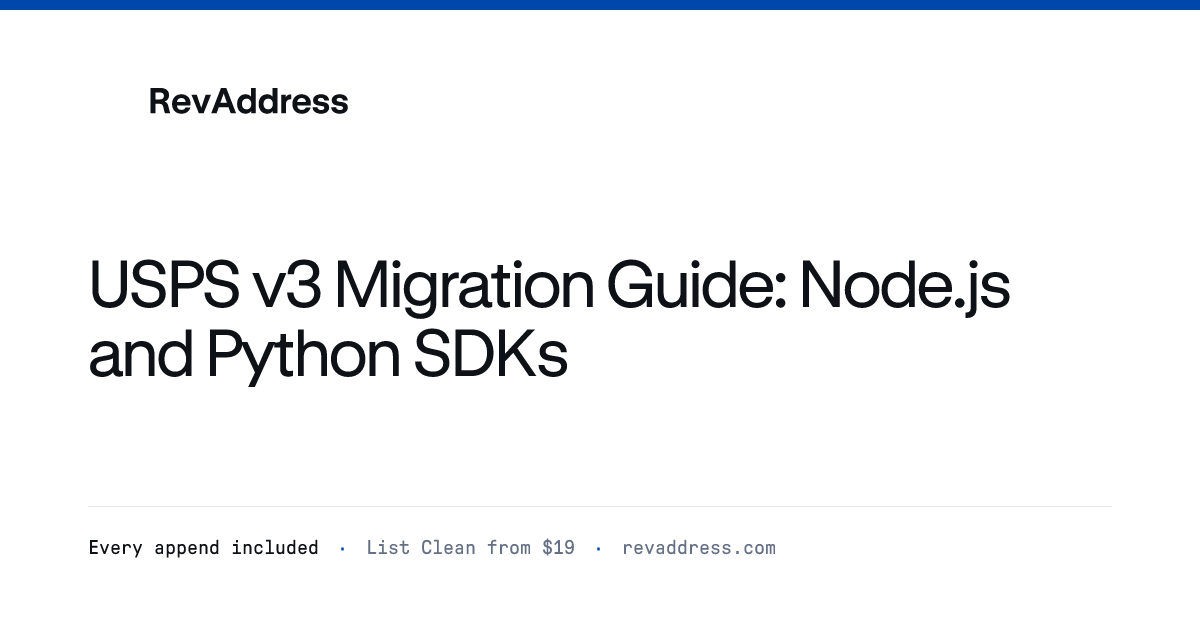 USPS v3 Migration — Node.js & Python, XML to REST