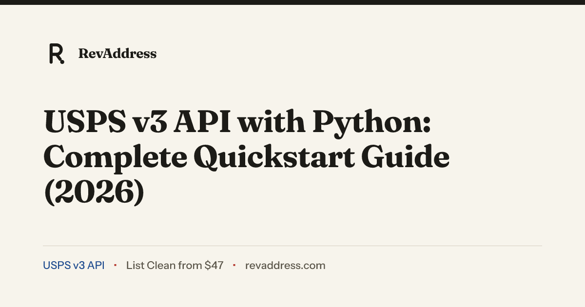 USPS v3 API with Python: Complete Quickstart Guide (2026)