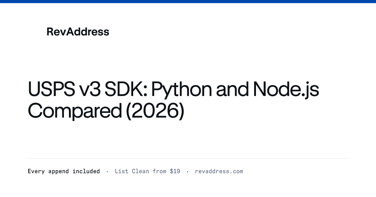 USPS v3 SDKs — Python, Node, PHP (Open Source)